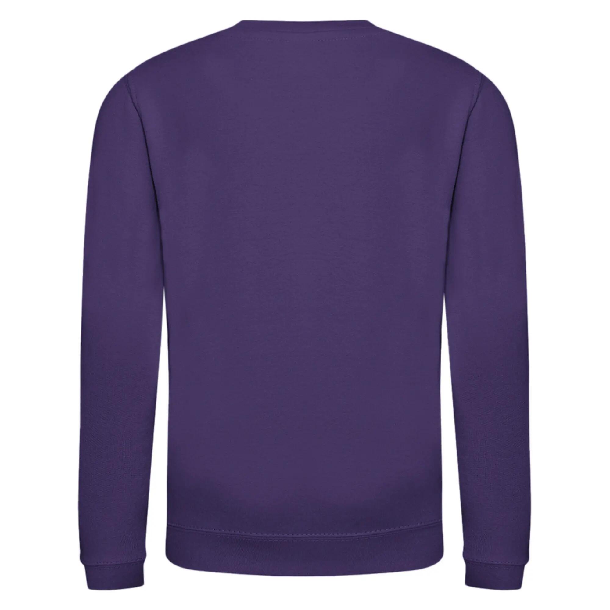 Just Hoods Pullover Sweatshirt, unifarben Kinder Violett 2/2