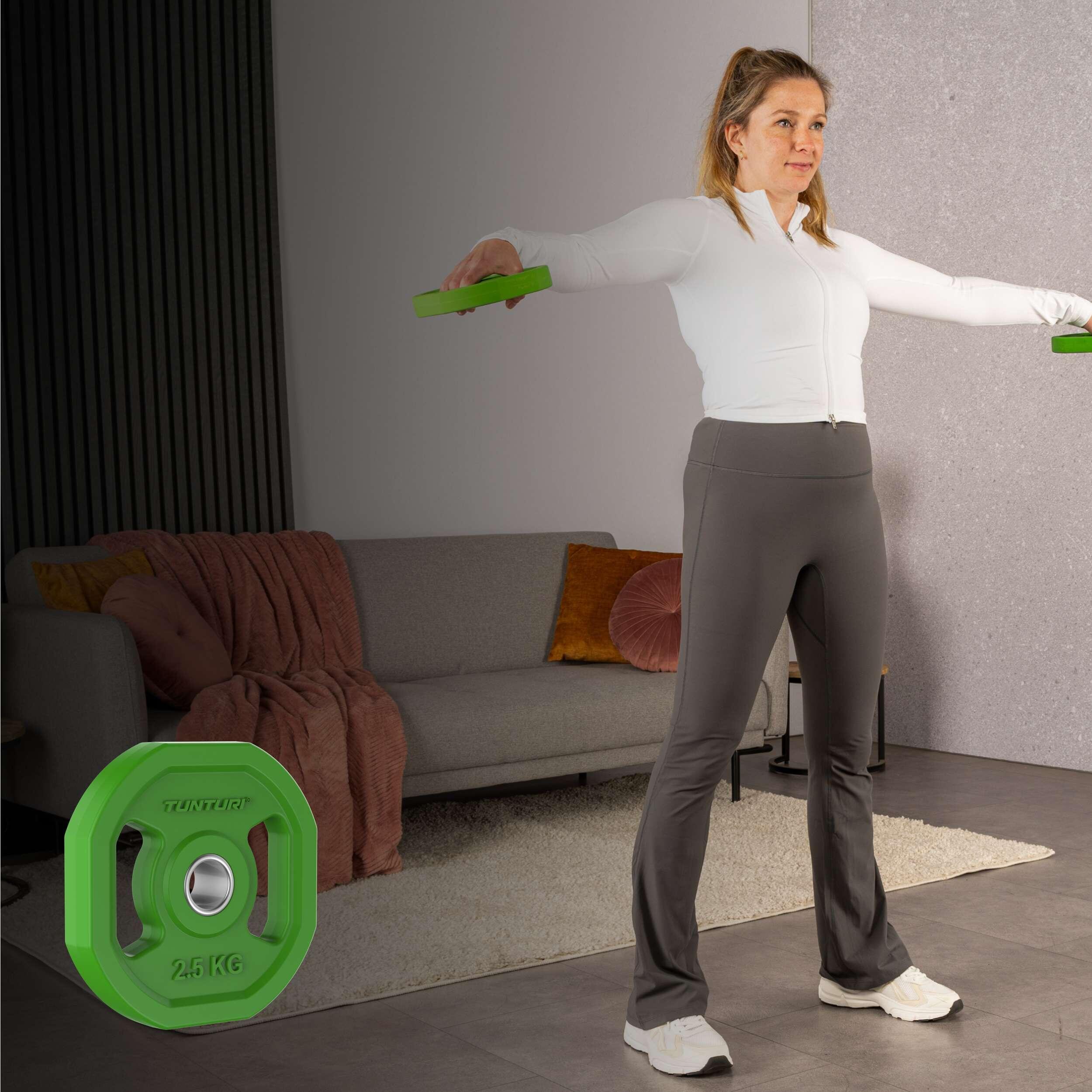 Aerobic pump gewichtenset 20KG - Halterset van Rubber - incl. halterstang 5/6