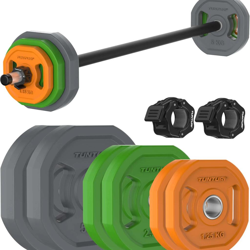 Aerobic Pump Weight Set 20kg - Barbell Set with 6 Plates - Includes Barbell