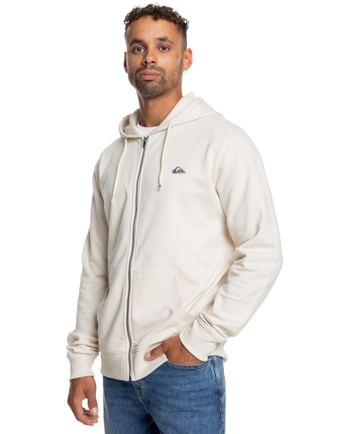 Hoody met Rits over de hele lengte BASIC ZIP Weiss Heren 3/4