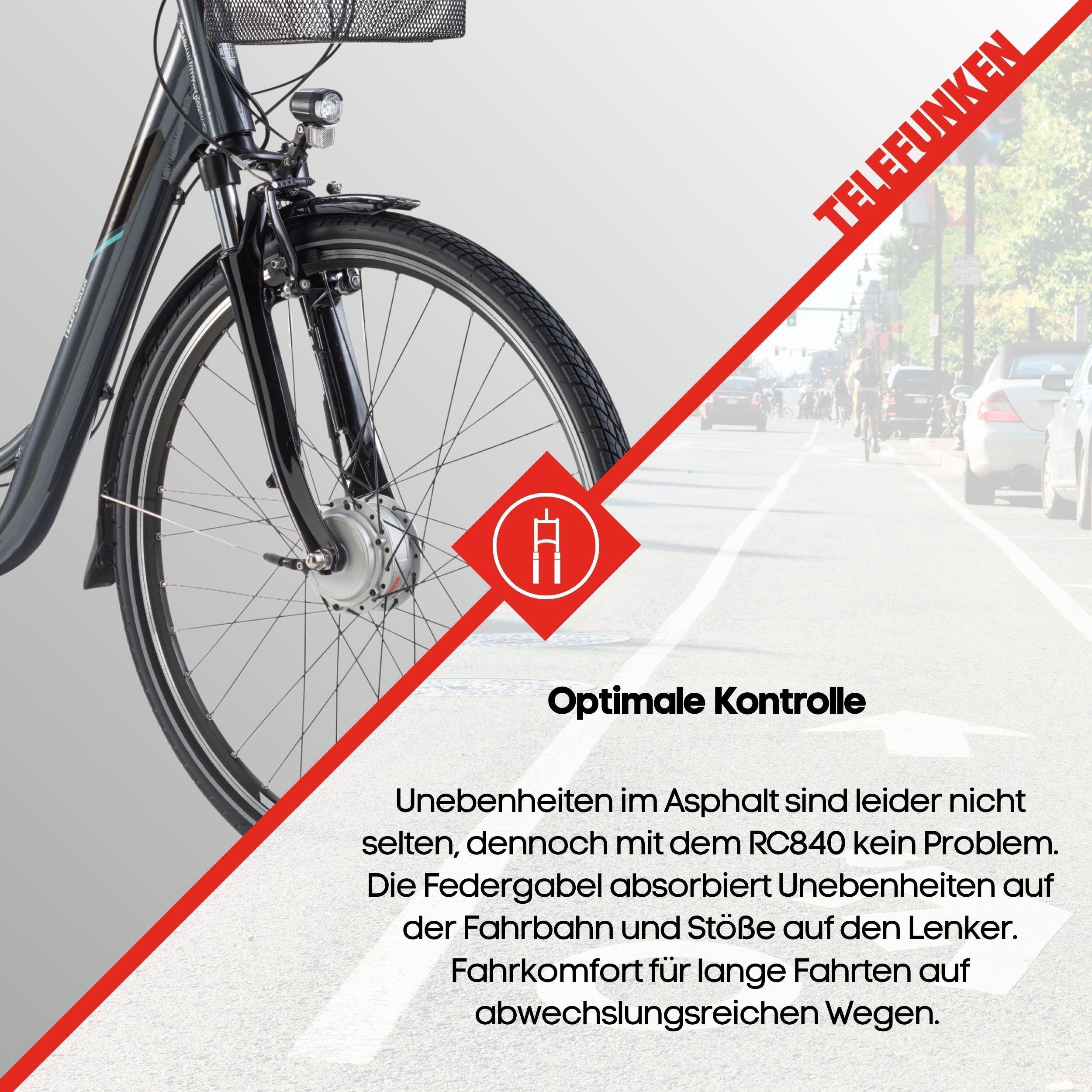 E-Bike RC840 28 Zoll 7-Gang Pedelec City Elektrofahrrad Herren Damen grau 5/7