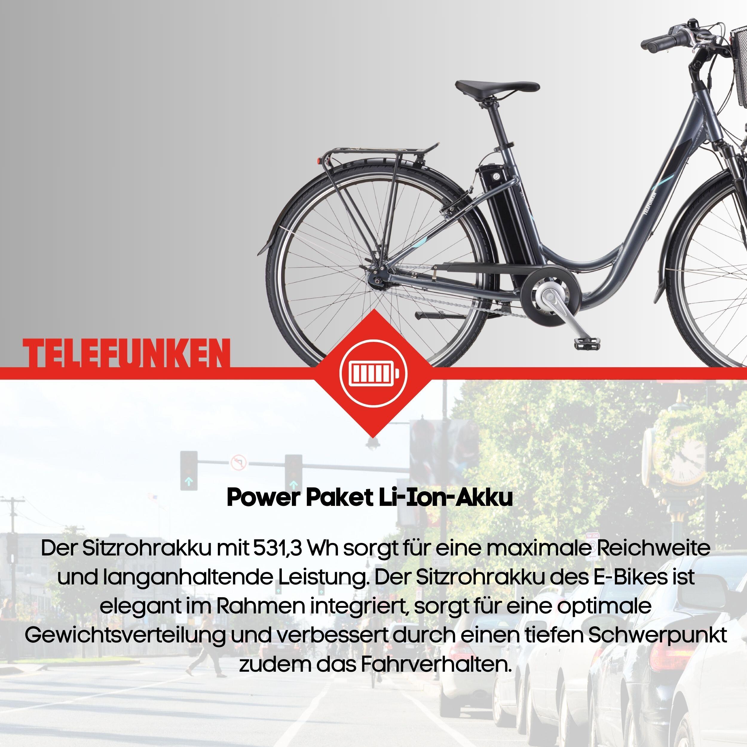 E-Bike RC840 28 Zoll 7-Gang Pedelec City Elektrofahrrad Herren Damen grau 4/7
