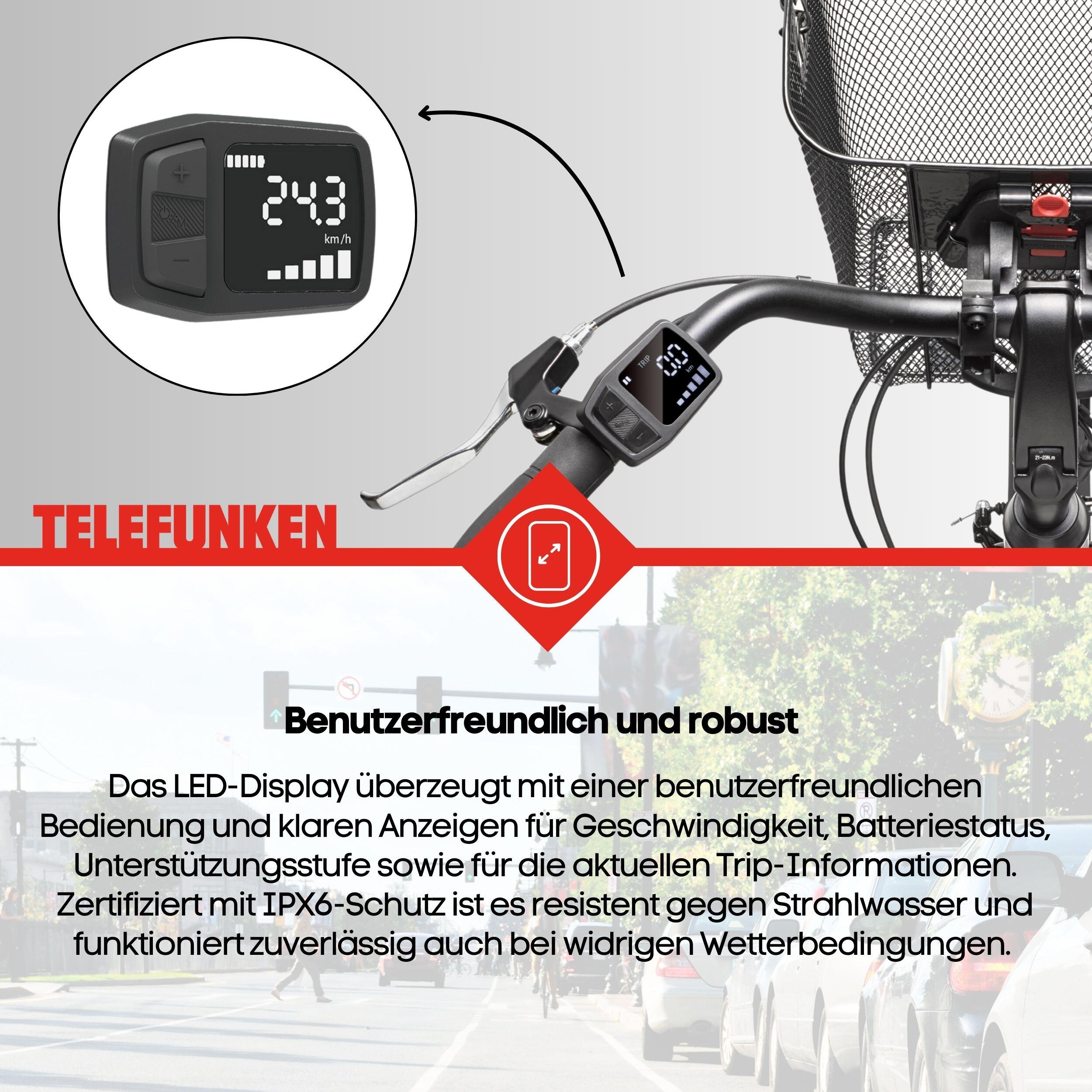 E-Bike RC840 28 Zoll 7-Gang Pedelec City Elektrofahrrad Herren Damen grau 6/7