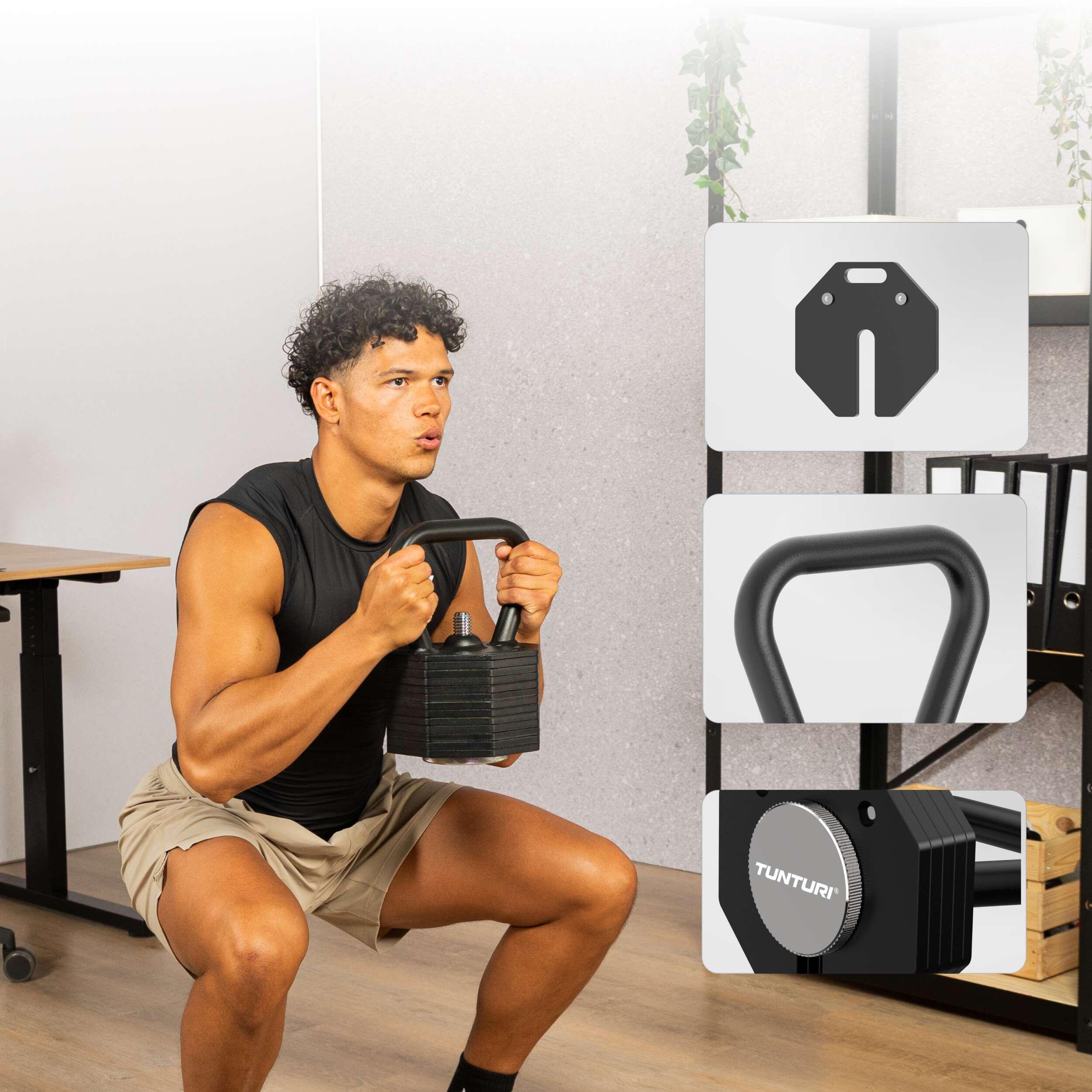 Kettlebell regolabile – Set da 19,5 kg – Regolabile da 3,5 a 19,5 kg 2/7