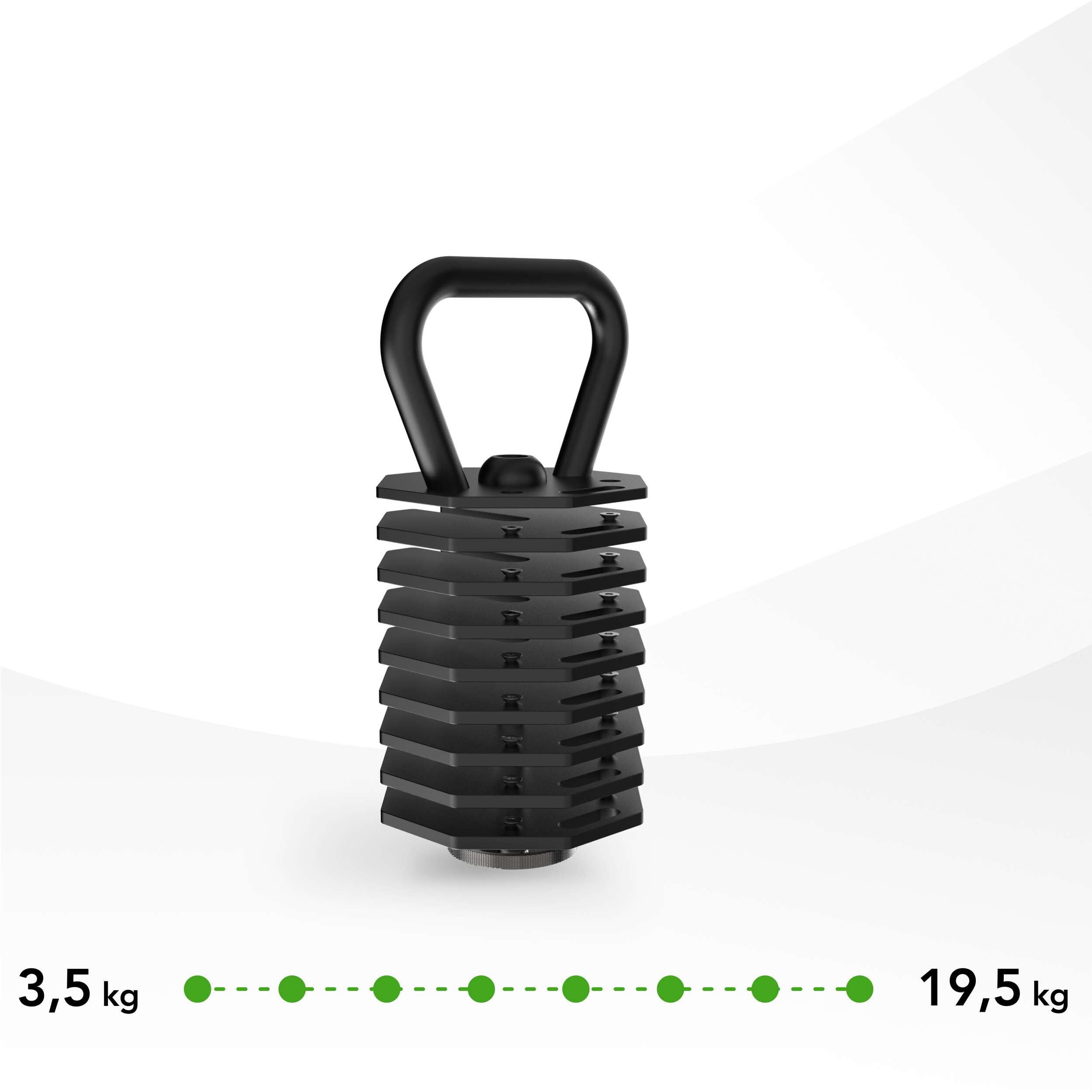 Kettlebell regolabile – Set da 19,5 kg – Regolabile da 3,5 a 19,5 kg 7/7