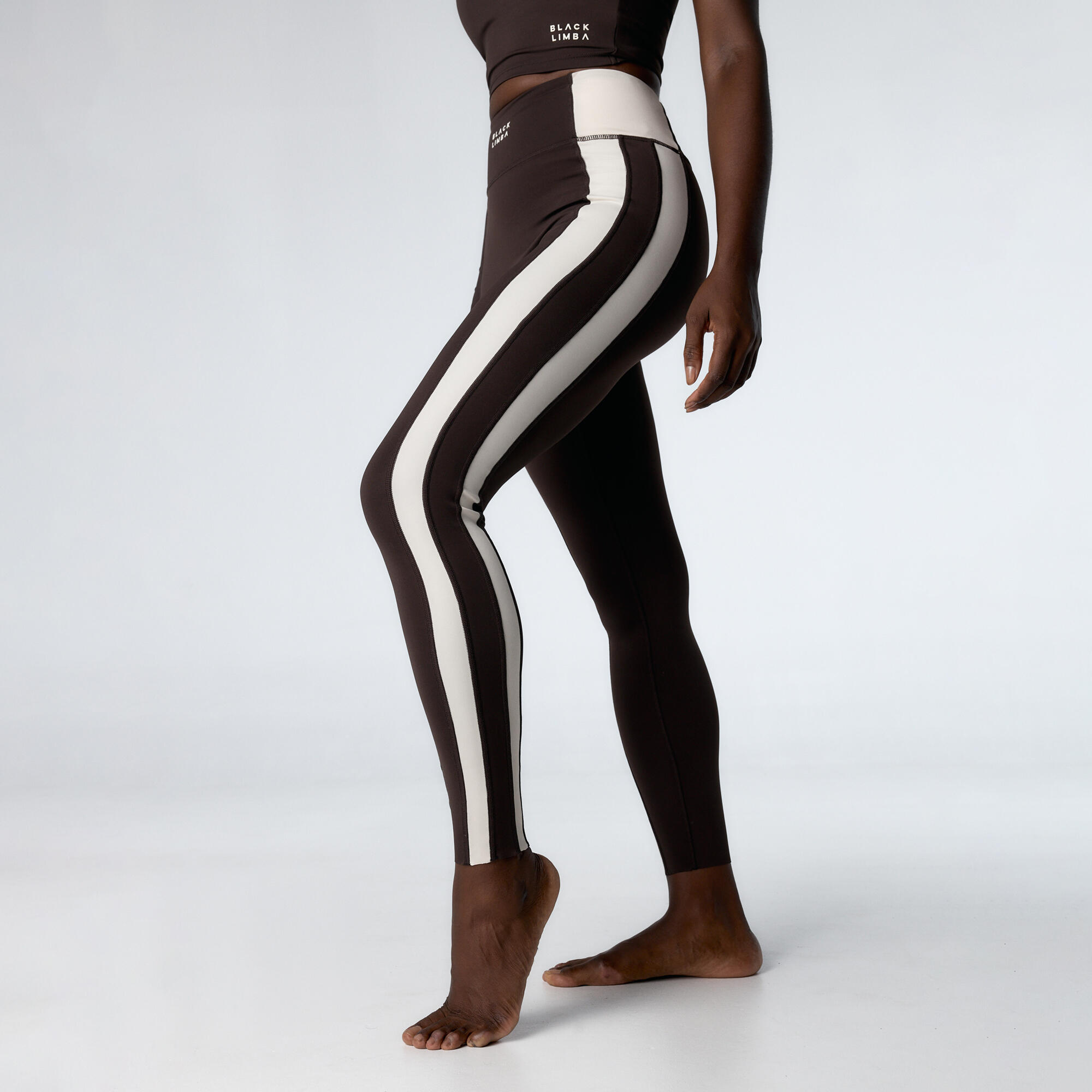 Leggings mallas deportivas Lynor 7/8 de mujer Black Limba Chocolate & Cream 3/7