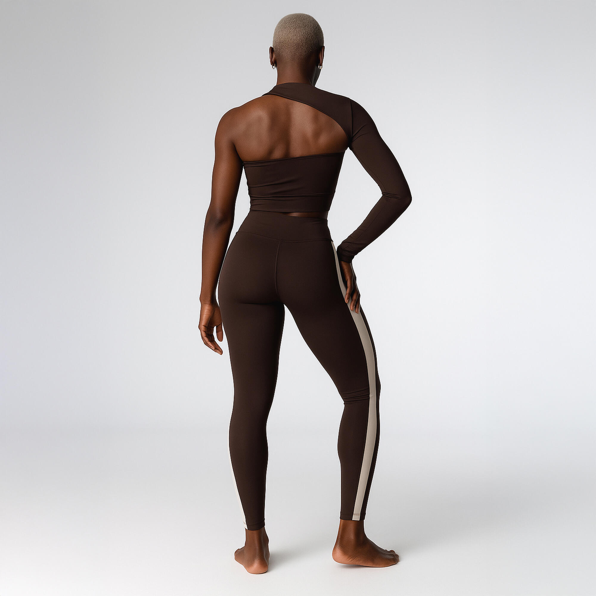 Leggings mallas deportivas Lynor 7/8 de mujer Black Limba Chocolate & Cream 5/7