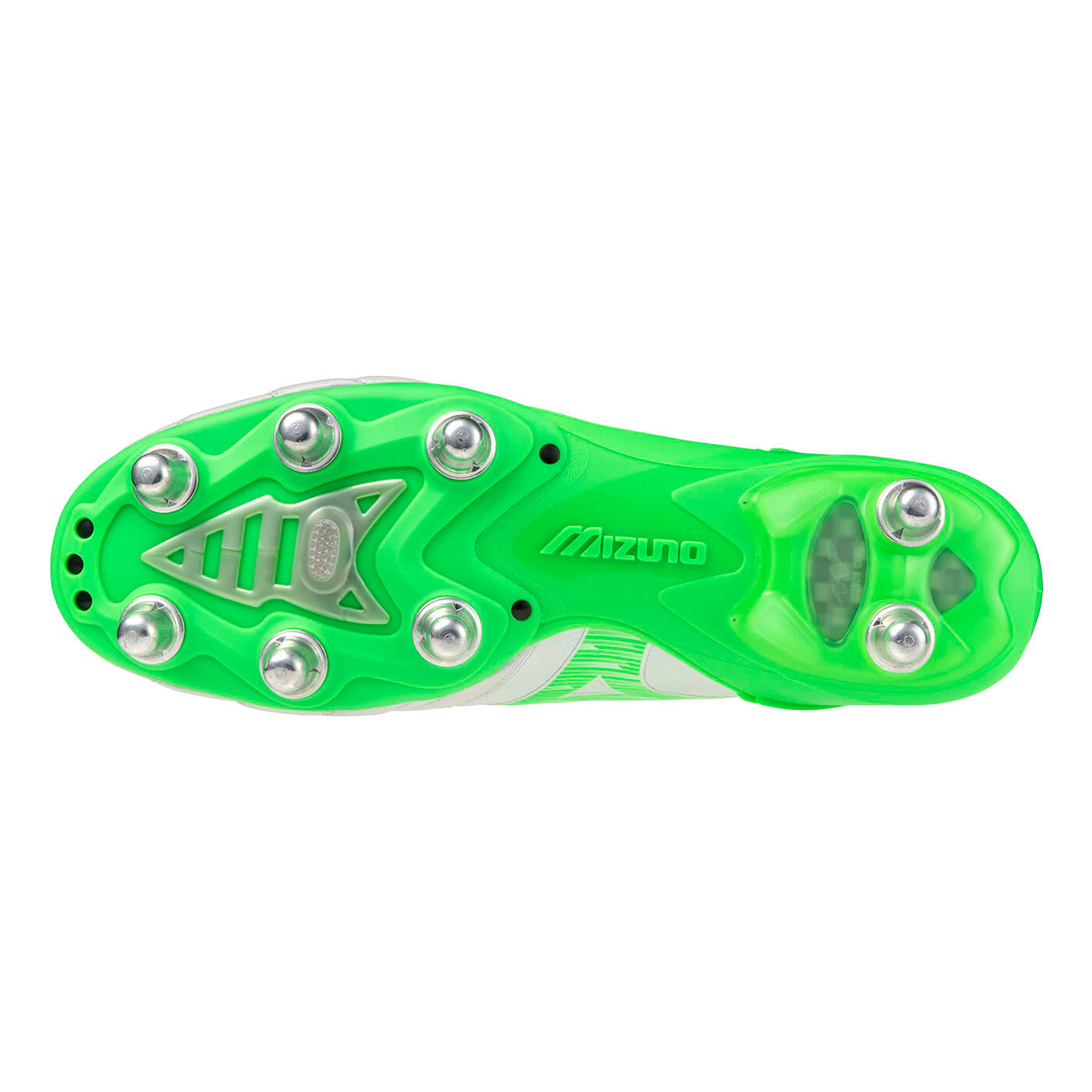 Scarpe da rugby Mizuno Morelia Neo IV B Elite SI Bianco e verde neon 2/5