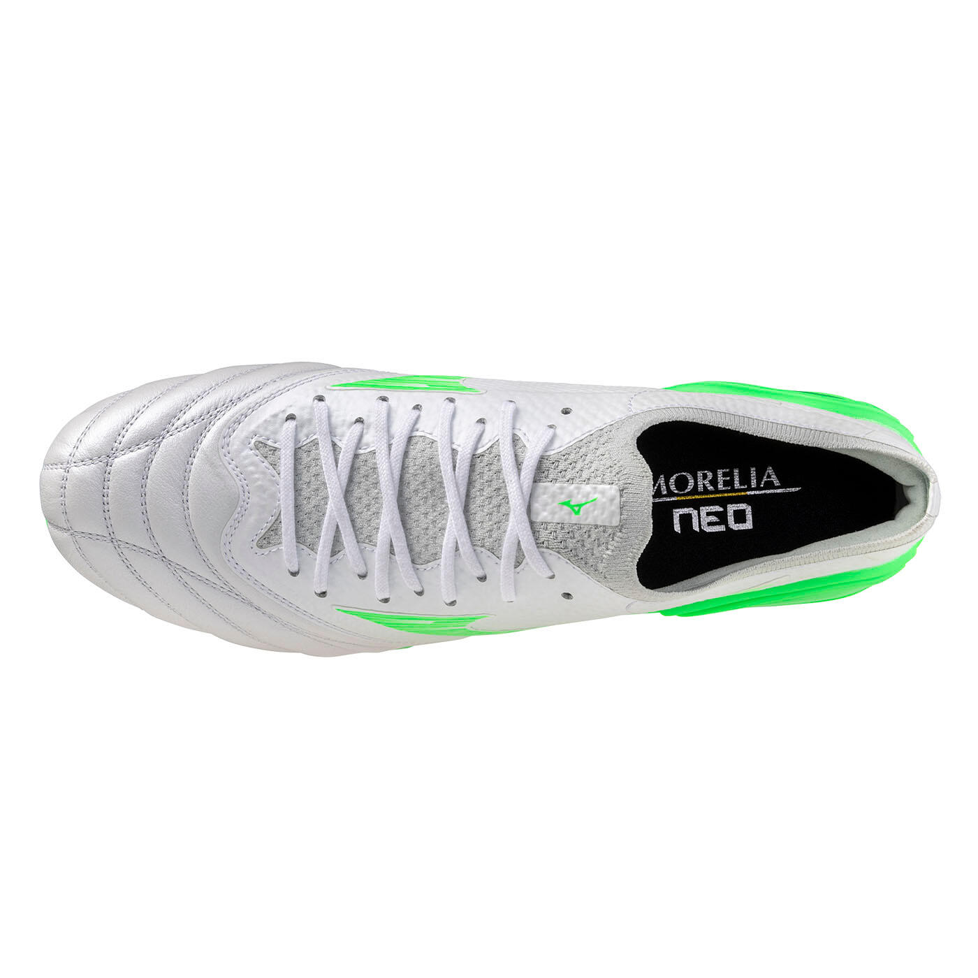 Scarpe da rugby Mizuno Morelia Neo IV B Elite SI Bianco e verde neon 4/5