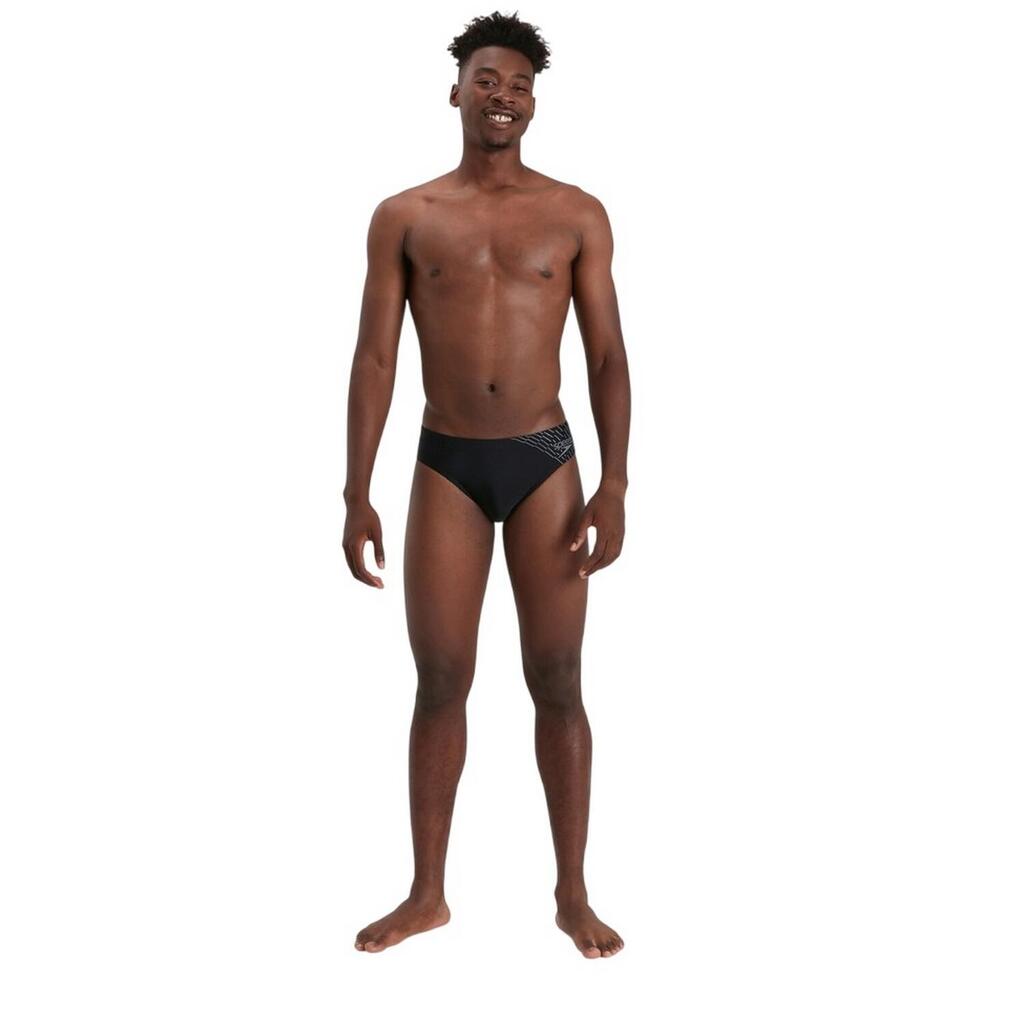 Mens Medley Swim Briefs (Black/Grey)