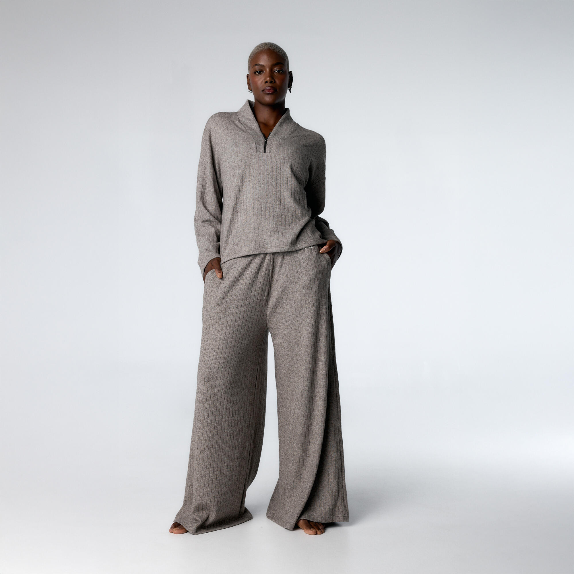 Black Limba - Ensemble De Sport Top+legging Delyn  Pour Femmes Black Limba - Survêtement - Gris - Decathlon