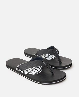 Heren ripper bloom slippers zwart/wit