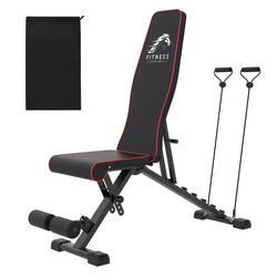 Banc de Musculation Réglable 300 kg avec Bandes Élastiques – Multi-Positions