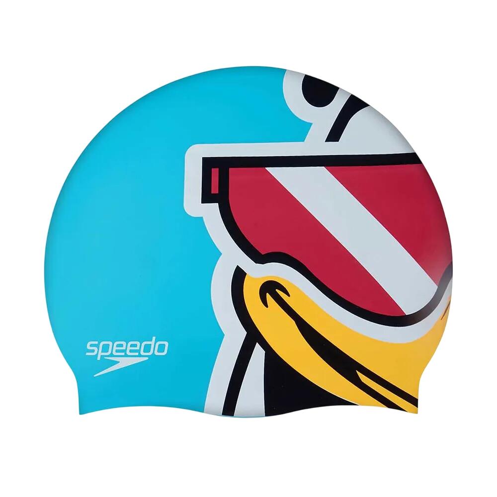 Childrens/Kids Printed Swim Cap (Blue) 3/3