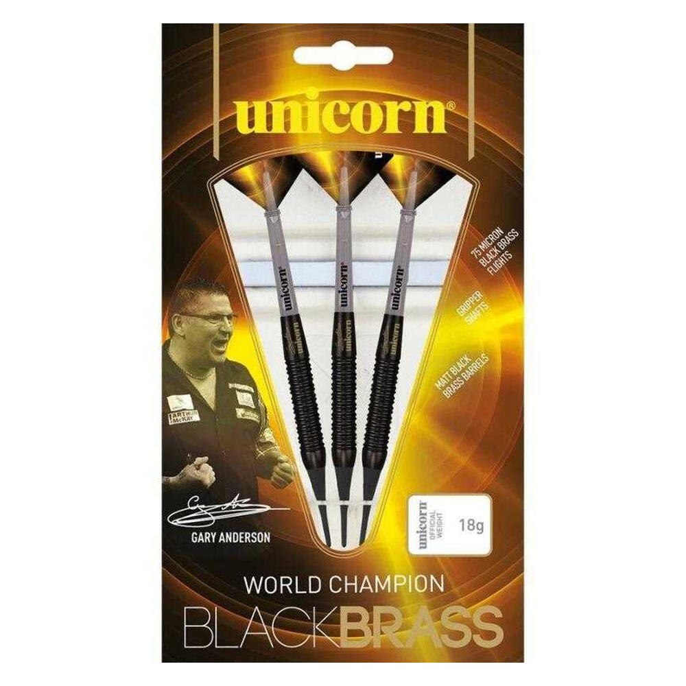 Gary Anderson Dardos de latão com ponta macia (Conjunto de 3) (Preto/dourado) 3/3