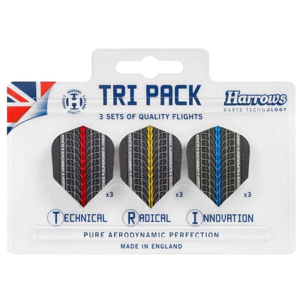 Plumas de Dardos Supergrip Packs de 9 Rojo, Amarillo, Azul, Negro 2/2
