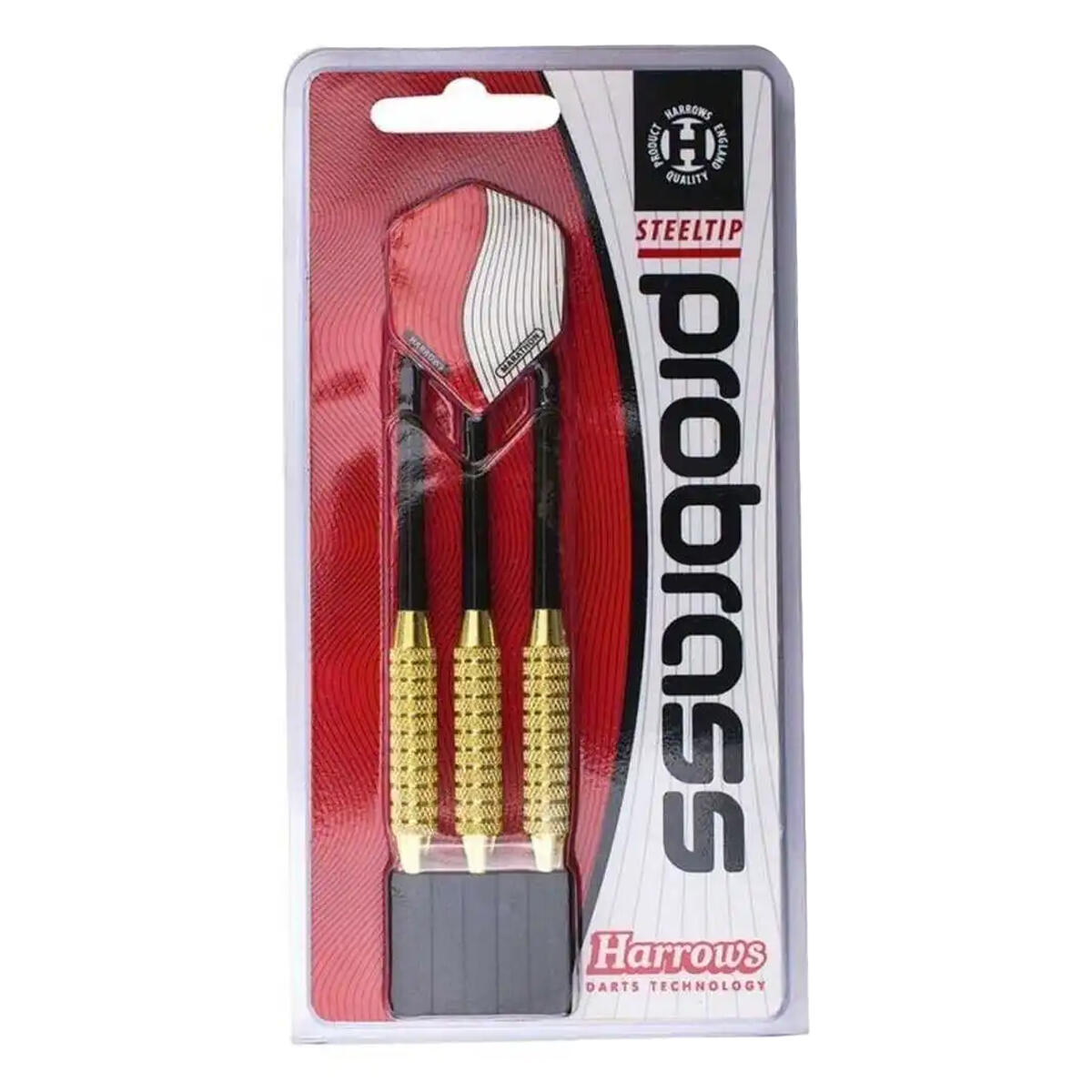 Dardos Pro Brass de Punta de Acero Negro, Rojo, Dorado 3/3