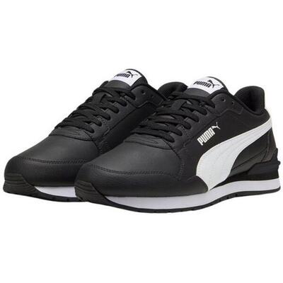 Heren st runner v4 leren trainers (wit. zwart)