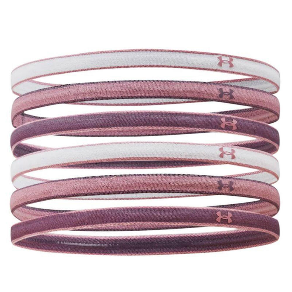 Fascia Per Capelli Mini Logo Misura Confezione 6 Under Armour Rosa Bianco Viola 2/2