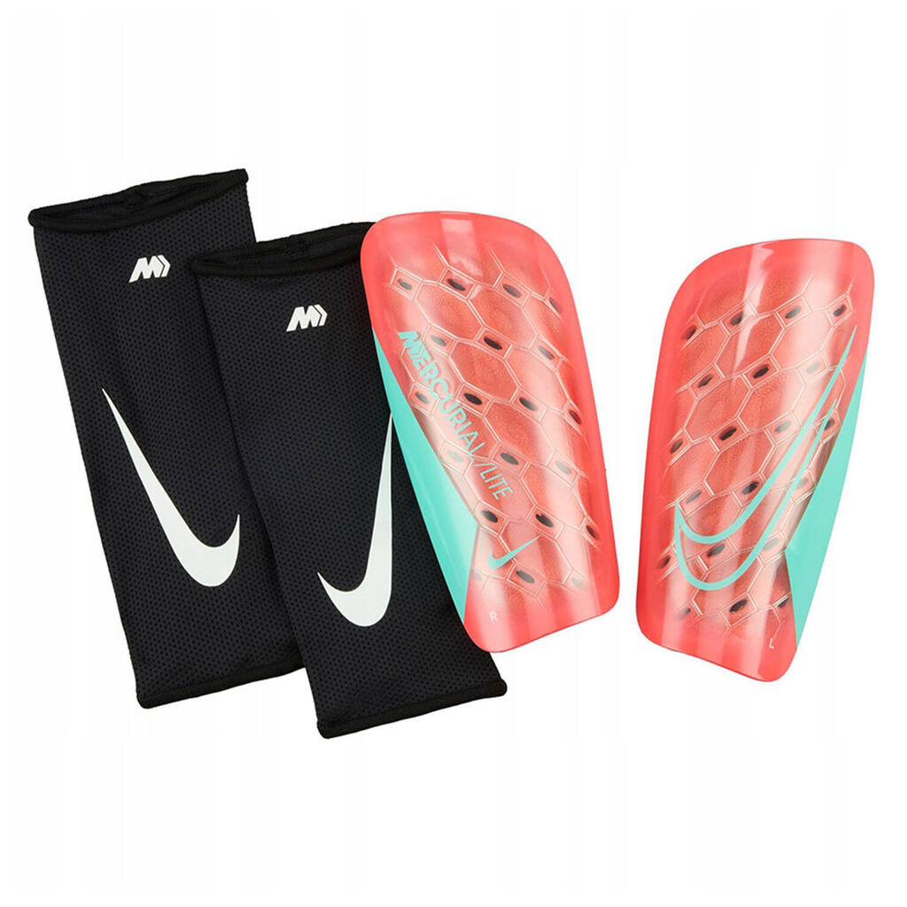 Unisex Adult Mercurial Lite Football SlipIn Shin Guards (Amber Glow/Aurora