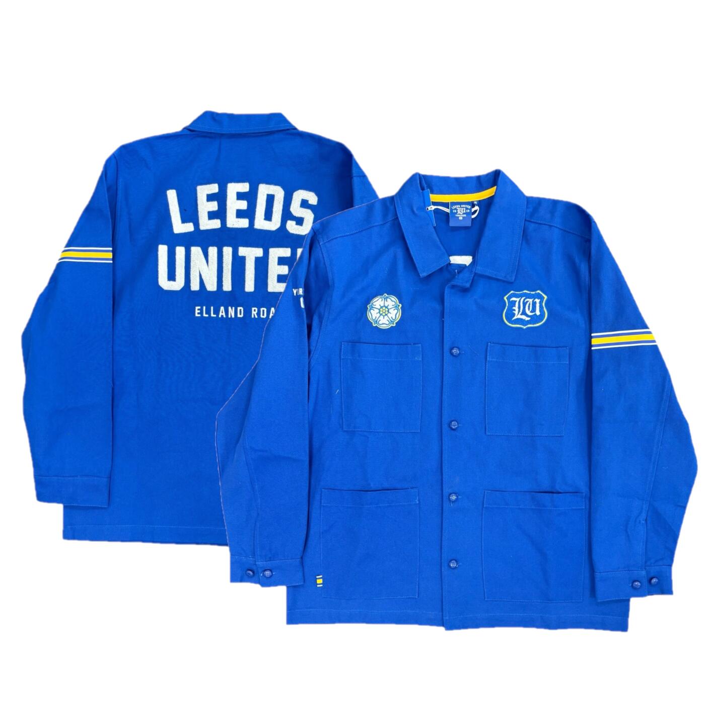 Leeds United Men's Jacket Football LU Blue Varsity Jacket Top NO