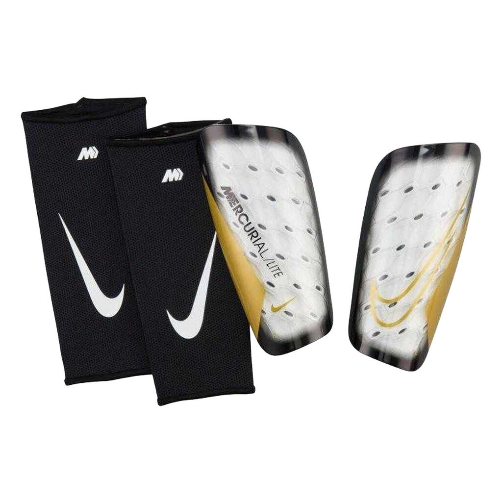 Unisex Adult Mercurial Lite Football SlipIn Shin Guards (Black/Metallic