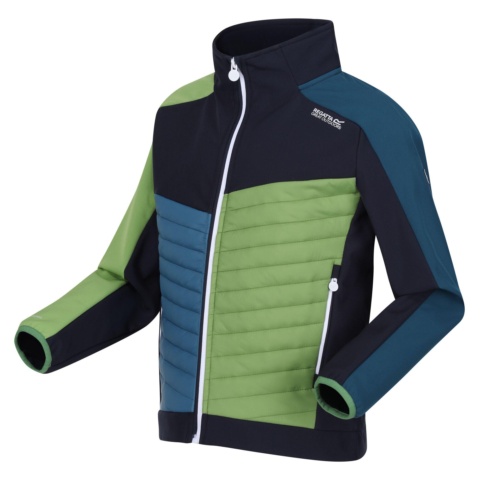 Veste Softshell BRYNDEN Enfant (Bleu Marine / Vert Piquant) 4/6