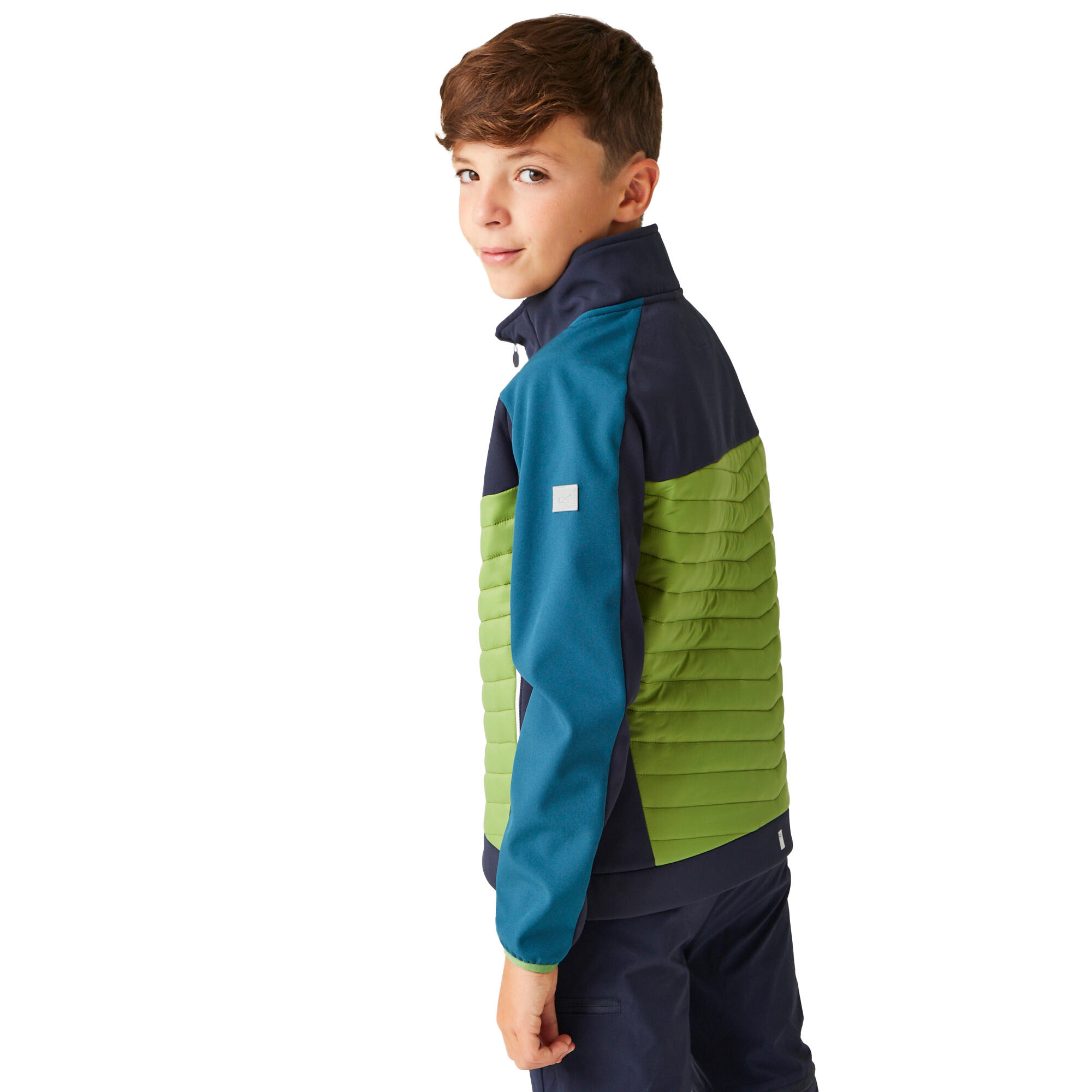 Veste Softshell BRYNDEN Enfant (Bleu Marine / Vert Piquant) 6/6