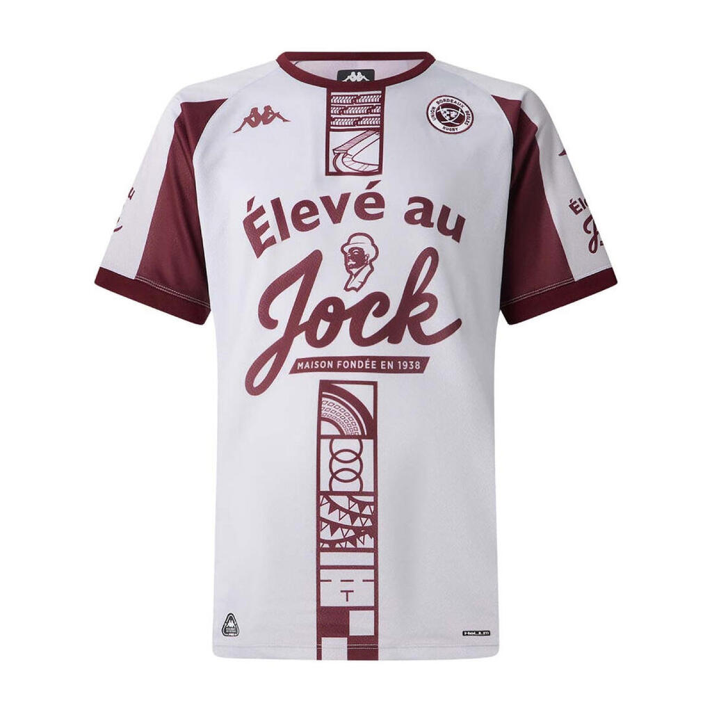 UBB Kappa Kids' Training Jersey - Grey and Bordeaux