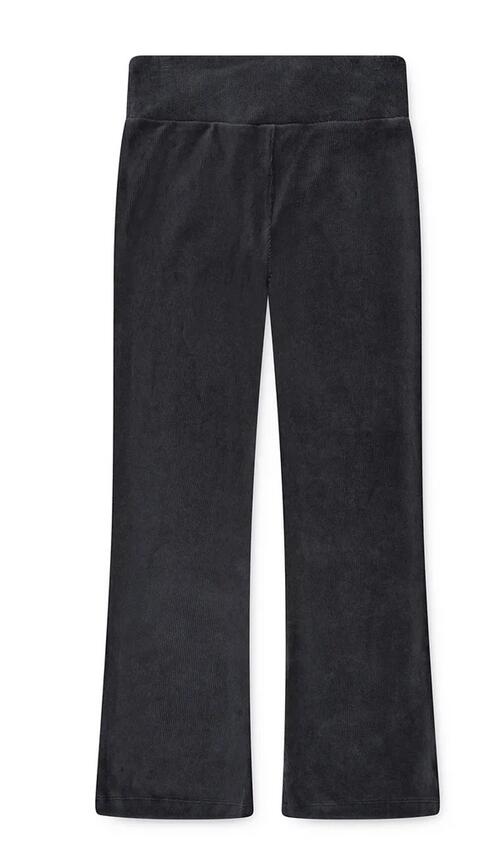 Pantalone ragazza converse ribbed velour flared - grigio 3/4