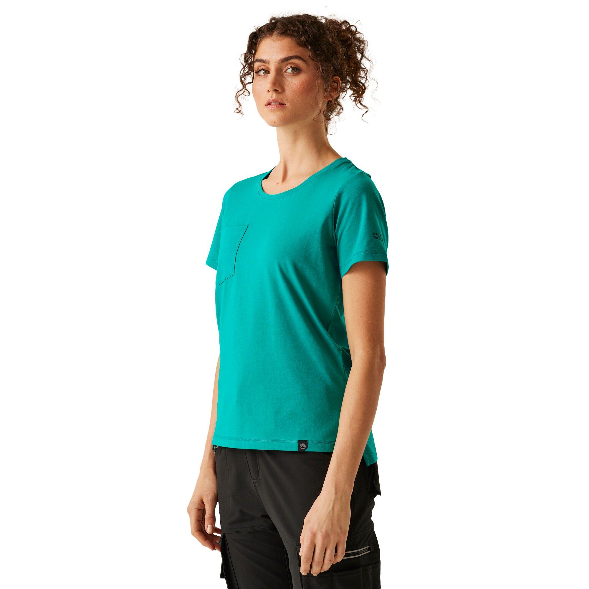 Tshirt Extensible Avec Poche ADA Femme (Bleu Sarcelle) 3/5