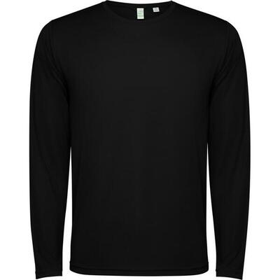 Maglietta Manica Lunga Adulto Unisex Roly Estoril Nero Tinta Unita
