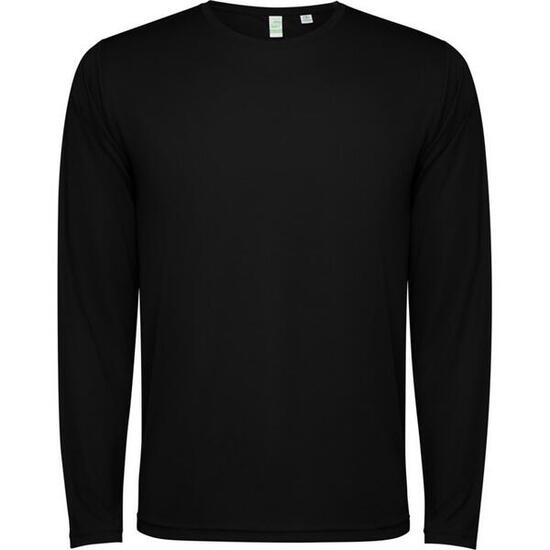 Maglietta Manica Lunga Adulto Unisex Roly Estoril Nero Tinta Unita