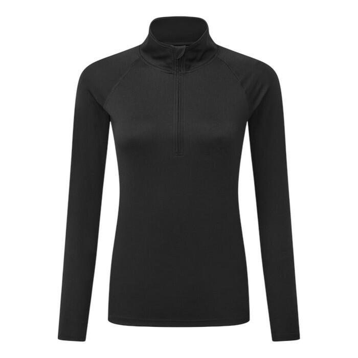 TRIDRI Womens/Ladies Long Sleeve Performance Quarter Zip Top (Black)