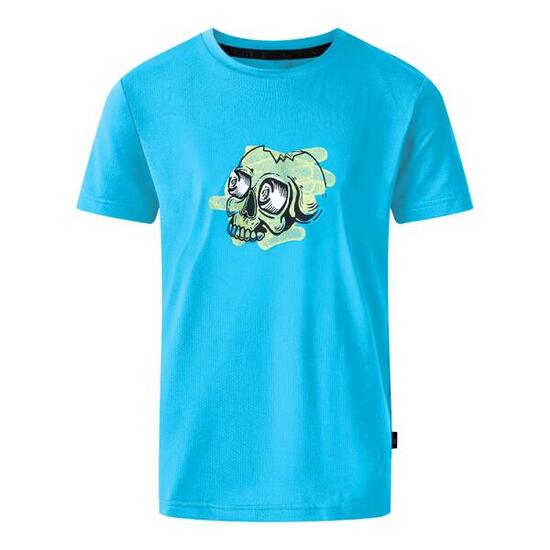 T-shirt enfant AMUSE imprimé crâne bleu 90% polyester recyclé