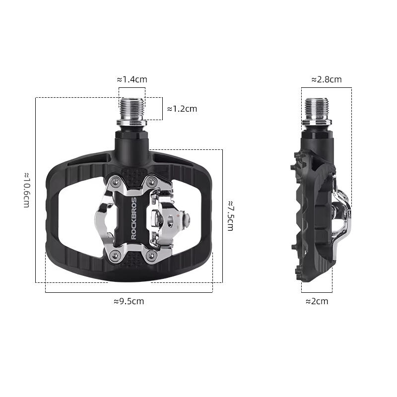 Pedały rowerowe MTB platformowe SPD dwustronne Rockbros PD303 nylonowe 6/7