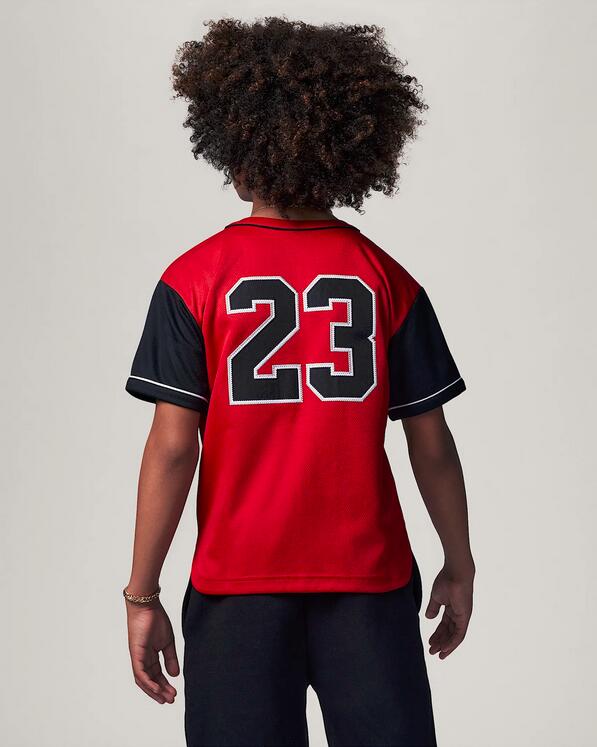 T-shirt ragazzo jordan baseball jersey - rosso/nero 2/5