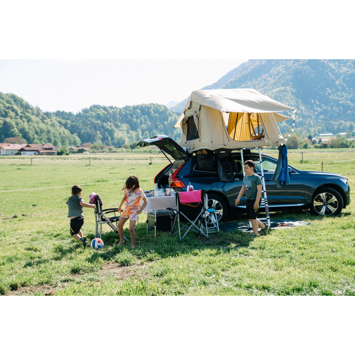 Dachzelt Expedition - 3 Pers. 140cm Grau - inkl. Leiter, PVC Cover 4/8