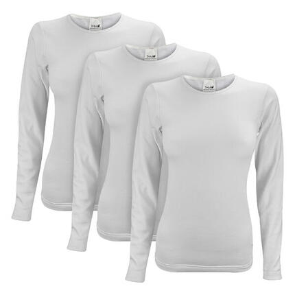 THMO - 3er Pack langärmlige Thermo Oberteile für Damen für den Winter