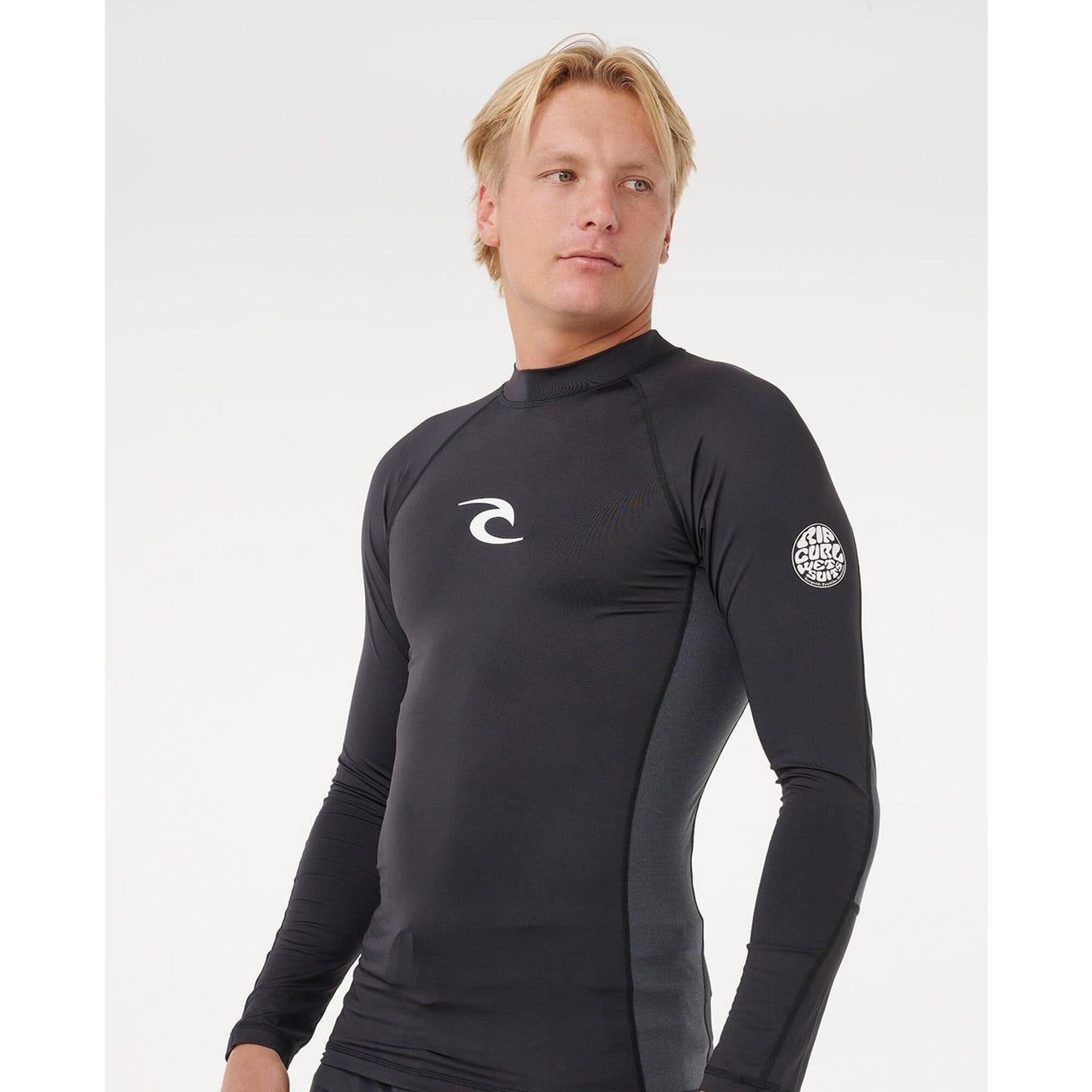 Rip Curl - T-shirt Homme Anti-uv À Manches Longues Waves Noir - T-shirt Anti-uv - Noir - Decathlon