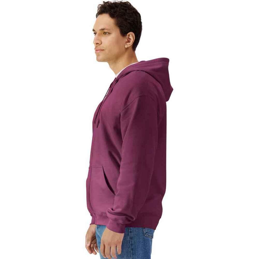 Felpa Con Cappuccio E Zip Intera Peso Medio Uomo Gildan Softstyle Marrone 4/4