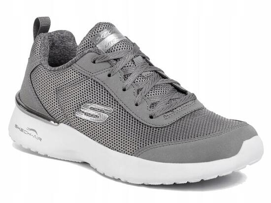 BUTY damskie SKECHERS DYNAMIGHT 12947-GRY szare niskie lekkie sportowe 37,5