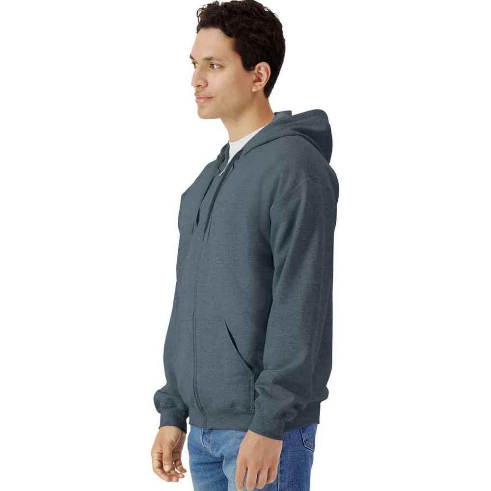 Felpa Con Cappuccio E Zip Intera Peso Medio Uomo Gildan Softstyle Erica Scuro 4/4