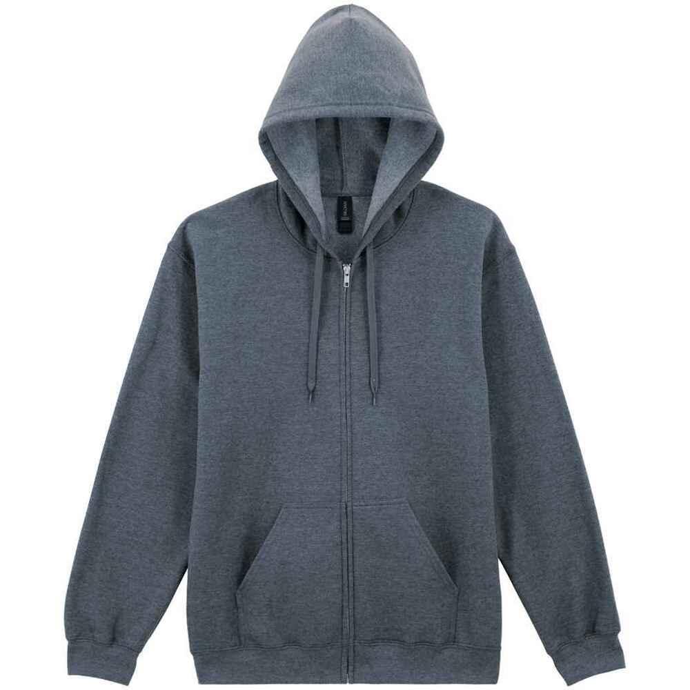 Felpa Con Cappuccio E Zip Intera Peso Medio Uomo Gildan Softstyle Erica Scuro 2/4