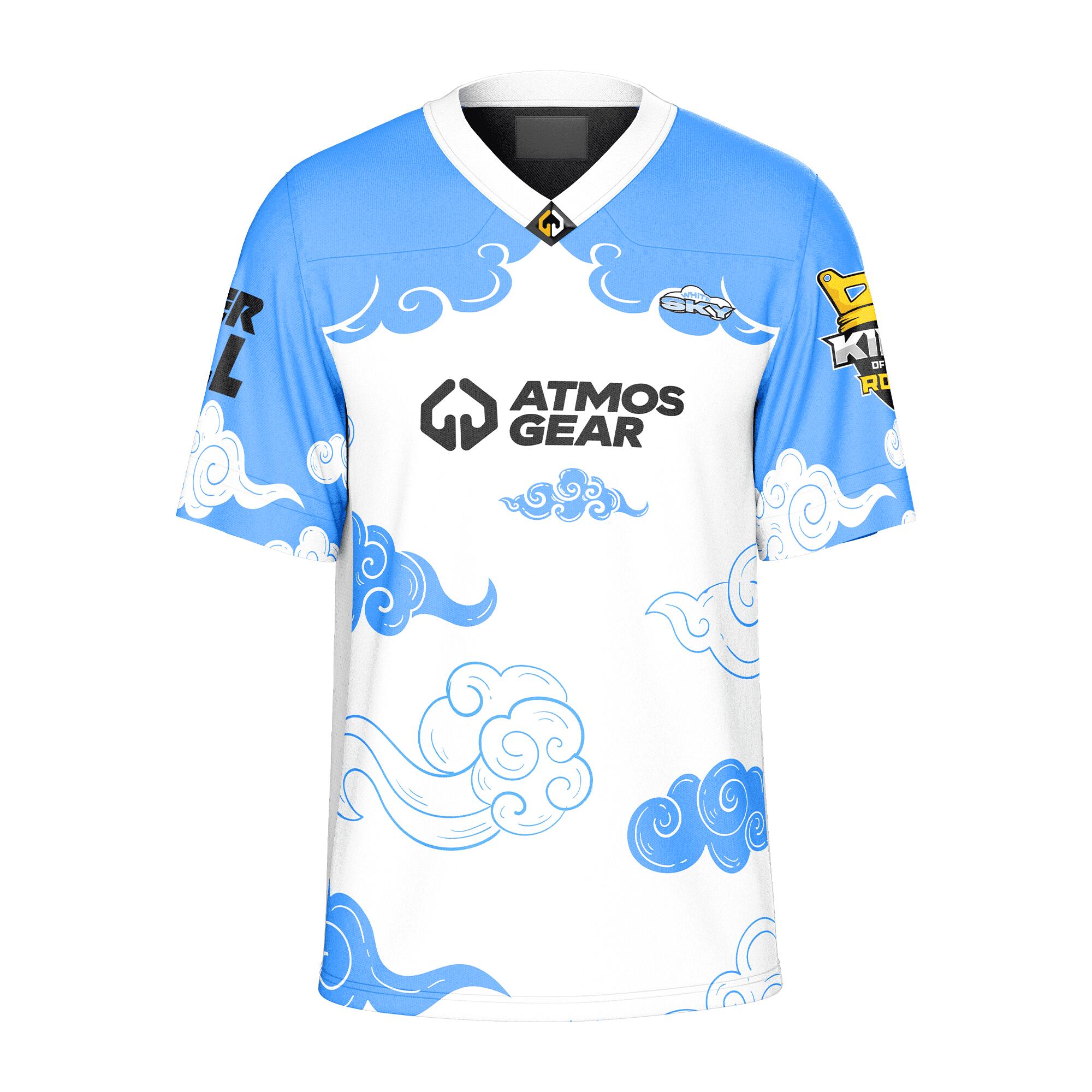 Atmosgear - Maillot Collector Atmosgear – Coupe Oversize, Look Urbain Tendance - Maillot Manches Courtes - Blanc|bleu - Decathlon