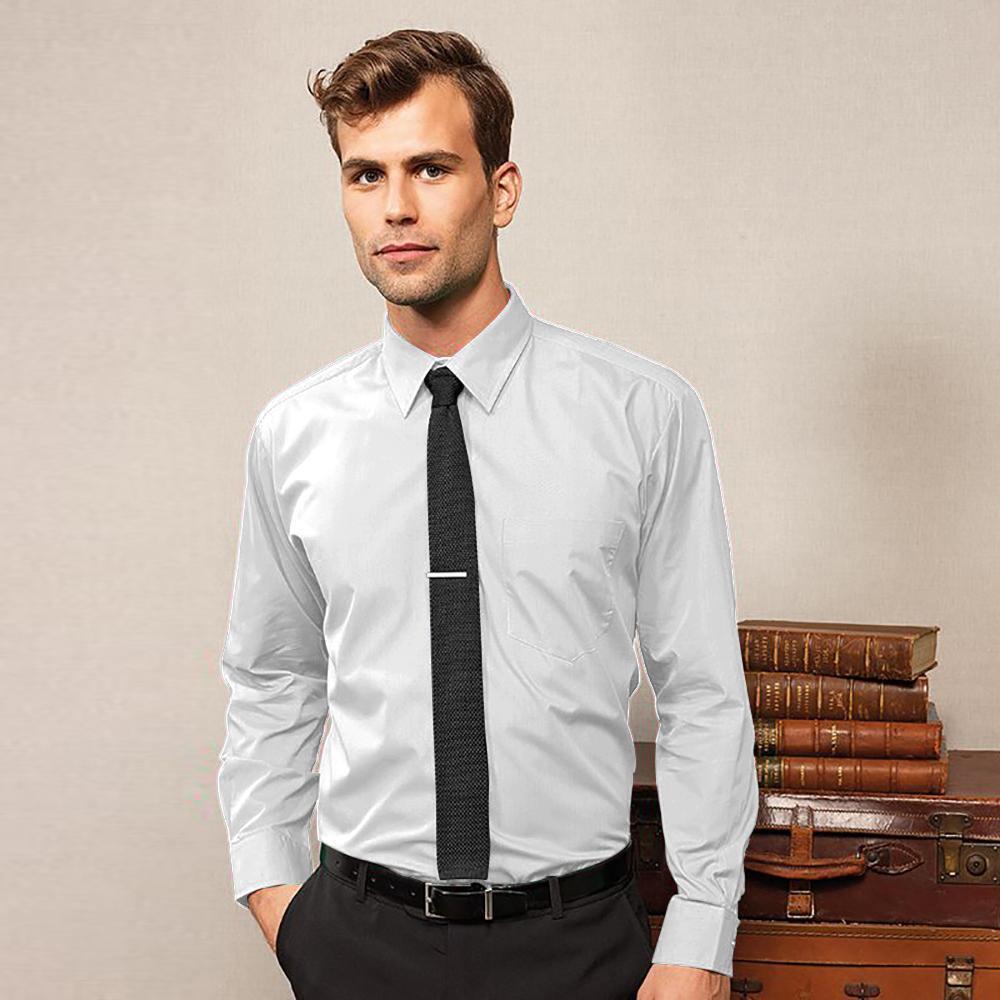 Camisa Formal Mangas Compridas Popelina Homem Branco 2/3