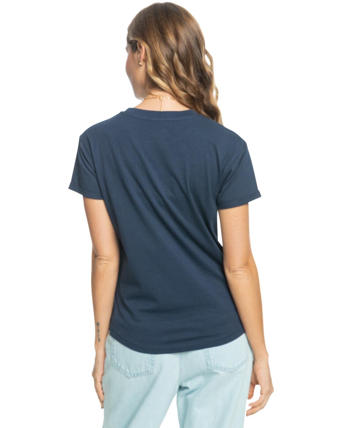 T-shirt à manches courtes SPARKLE EVENING FLOWERS SQUARE Bleu Femme 2/4