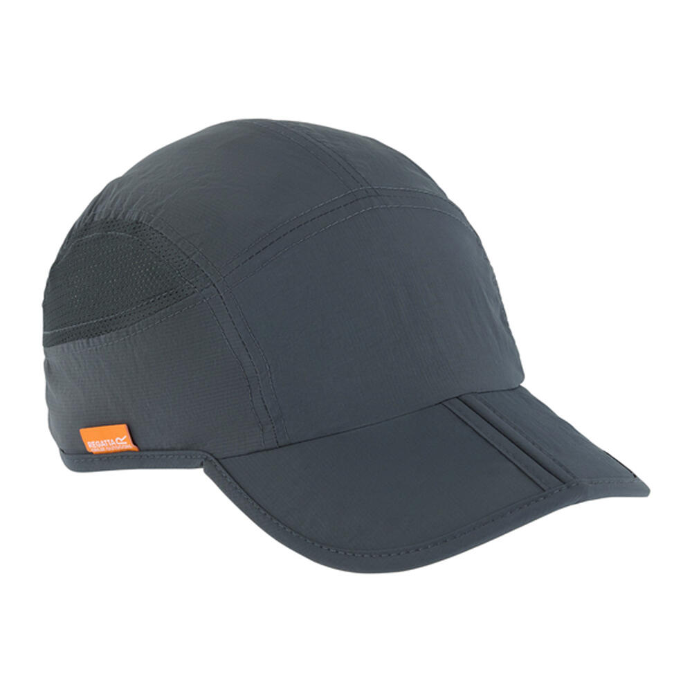 Kappe Faltbar für HerrenDamen Unisex Damen und Herren Mittelgrau/Persimmon 4/5