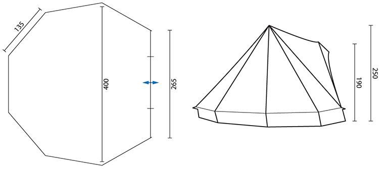 Tente Tipi camping Comanche 400 Protect - 8 personnes - Tapis de sol cousu 7/8