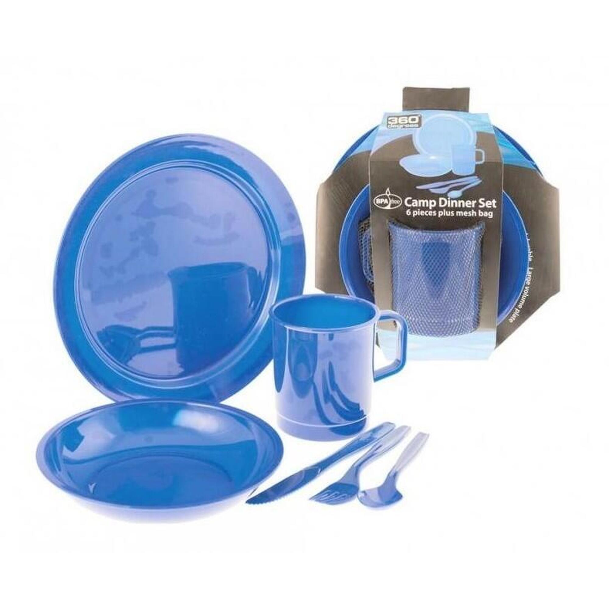 Set vase camping 360 Degrees Dinner Set, 6 piese, BPA free, cu husa